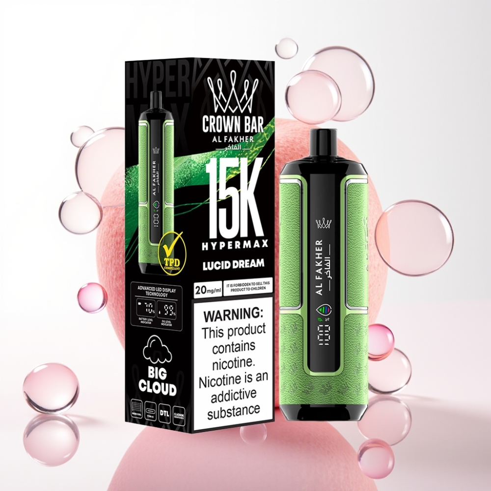 Al Fakher Crown Bar 15K Hypermax Enkratna Vape Naprava - 22ml, 15.000 vdihov, Lucid Dream