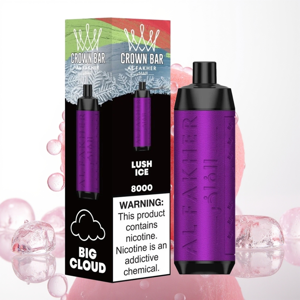 Al Fakher Crown Bar 8000 Crystal Disposable Vape Ledeni Lush – 18ml, 8000 potegov, 600mAh