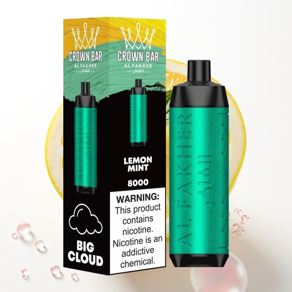 Al Fakher Crown Bar 8000 Crystal Enkratna Vape Limeta Meta - 18ml, 5mg, 8000 Potegov