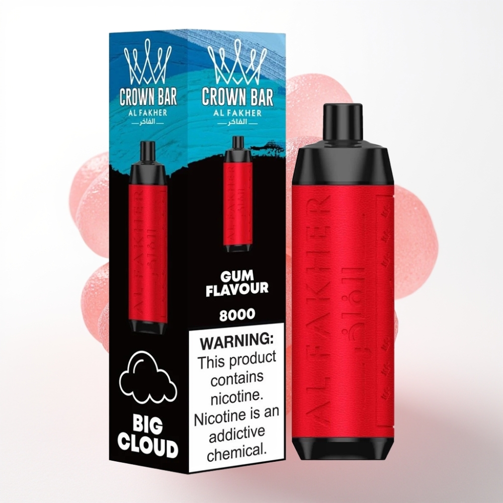 Al Fakher Crown Bar 8000 Crystal Enkratna Vape z Okusom Gume – 18ml, 8000 Puffov, 600mAh