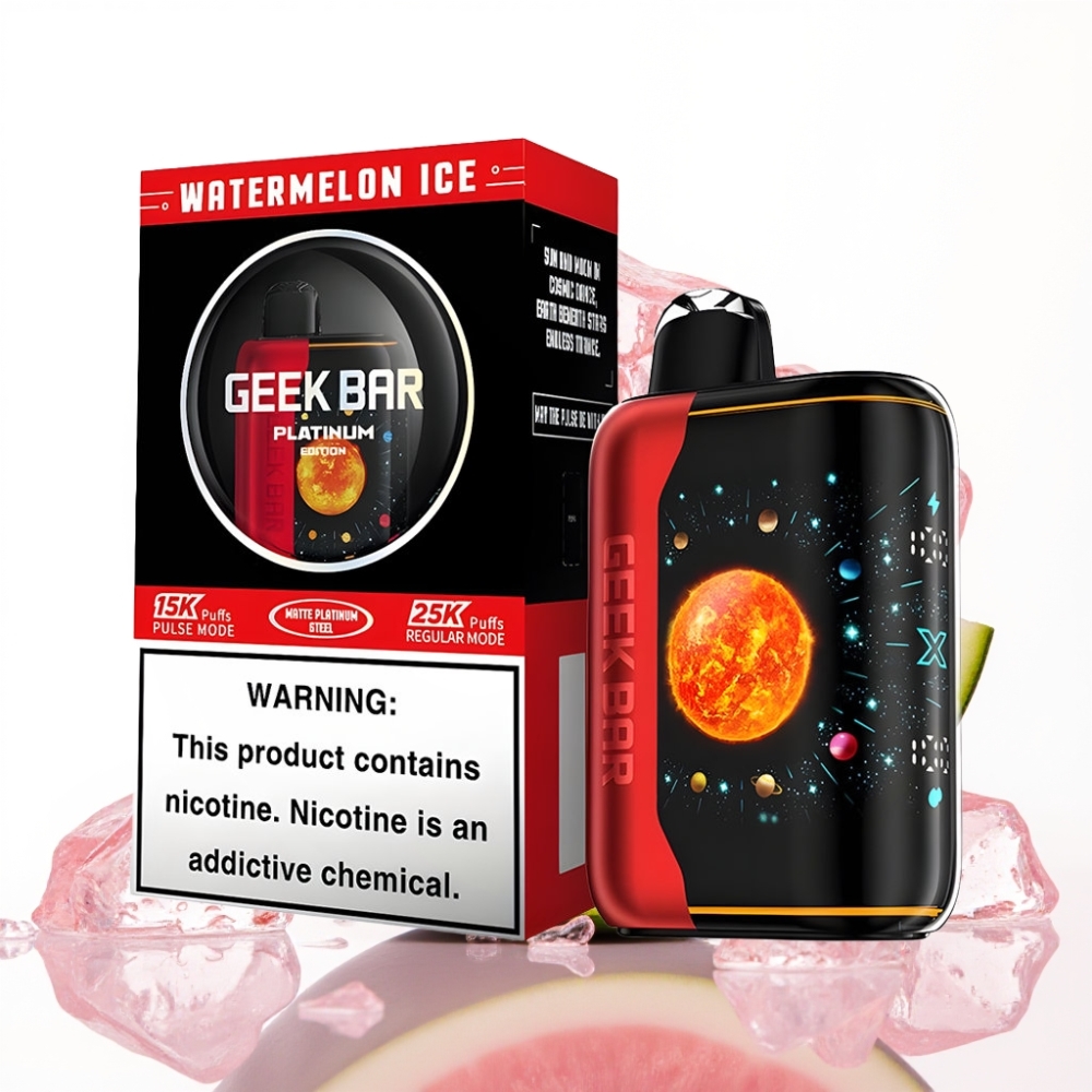 GEEK BAR Platinum Edition 25000 Disposable Vape Lubenica Led (20mL, 2% nikotin, USB-C)