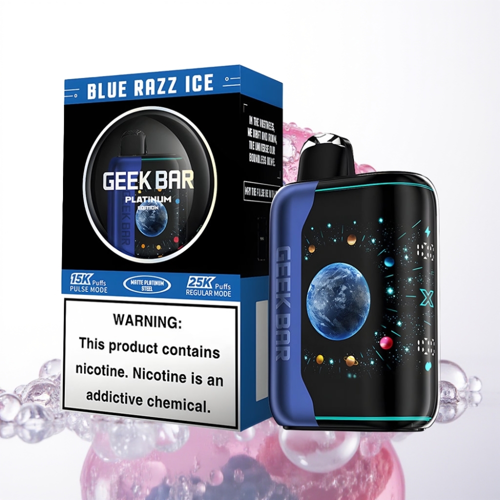 GEEK BAR Platinum Edition 25000 Disposable Vape Modra Malina Led (25000 Puffov, 20mL, 2% Nikotina)