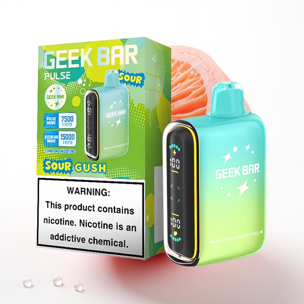 Geek Bar Pulse 15000 Puffs Kisla Izdaja – 16ML, 5%, Nastavljiv Pretok Zraka, USB Type-C