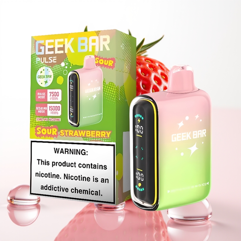 Geek Bar Pulse 15000 Puffs Kisla Izdaja – 16ML, 5%, Nastavljiv Pretok Zraka, USB Type-C