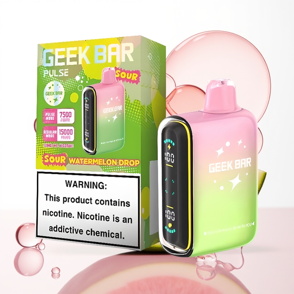 Geek Bar Pulse 15000 Puffs Kisla Izdaja – 16ML, 5%, Nastavljiv Pretok Zraka, USB Type-C