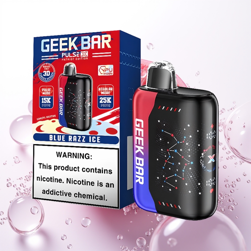 GEEK BAR Pulse X 25000 Puffs - 25000 Potegov, 18mL E-tekočina, 3D Zaslon, USB-C, Patriot Edicija