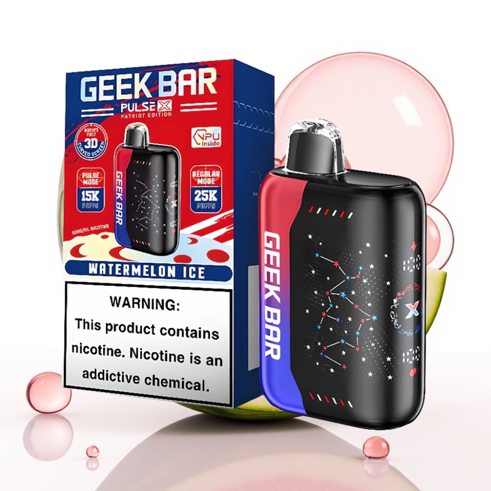GEEK BAR Pulse X 25000 Puffs - 25000 Potegov, 18mL E-tekočina, 3D Zaslon, USB-C, Patriot Edicija
