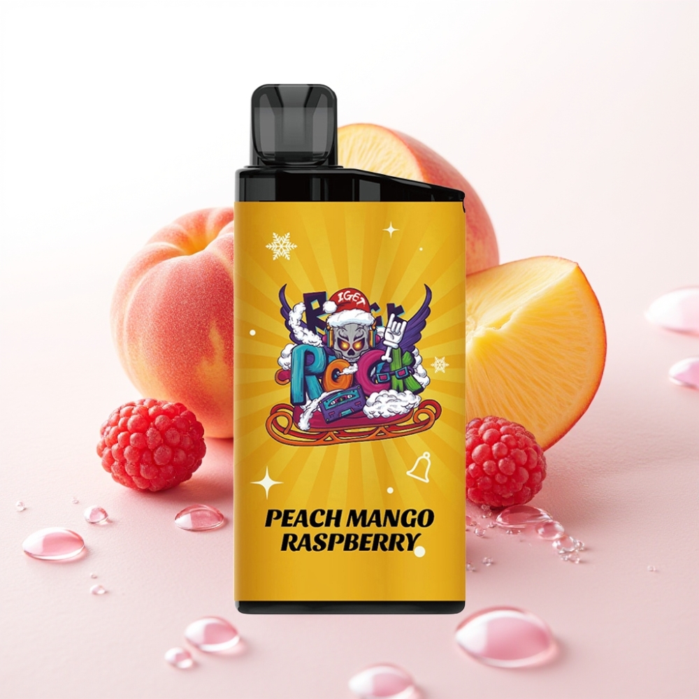 IGET Bar 3500 Puffs Disposable Vape Breskeva Mango Malina – 1,2 Ohm Mesh, 1400 mAh