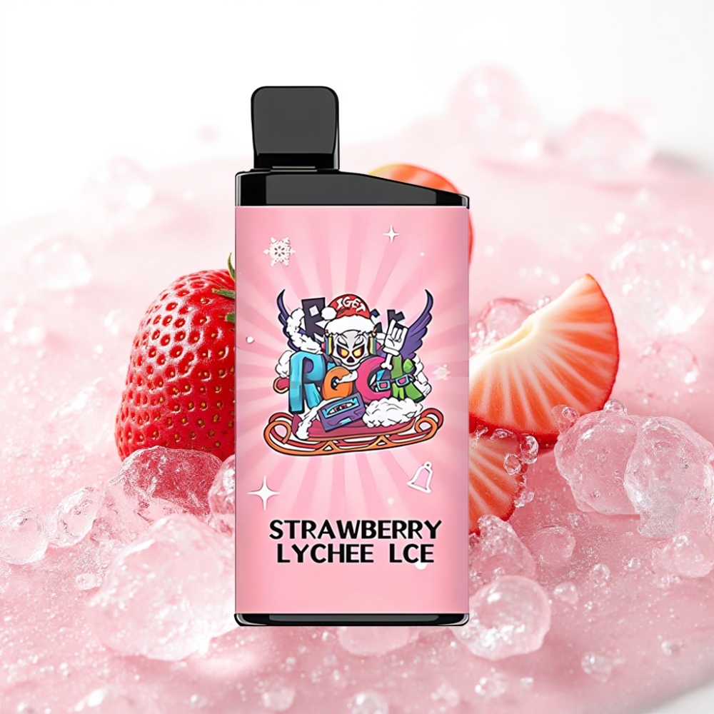 IGET Bar 3500 Puffs Dispozabilna Vape Jagoda Liči Led z 1,2 Ohm Mesh Coil in 1400 mAh