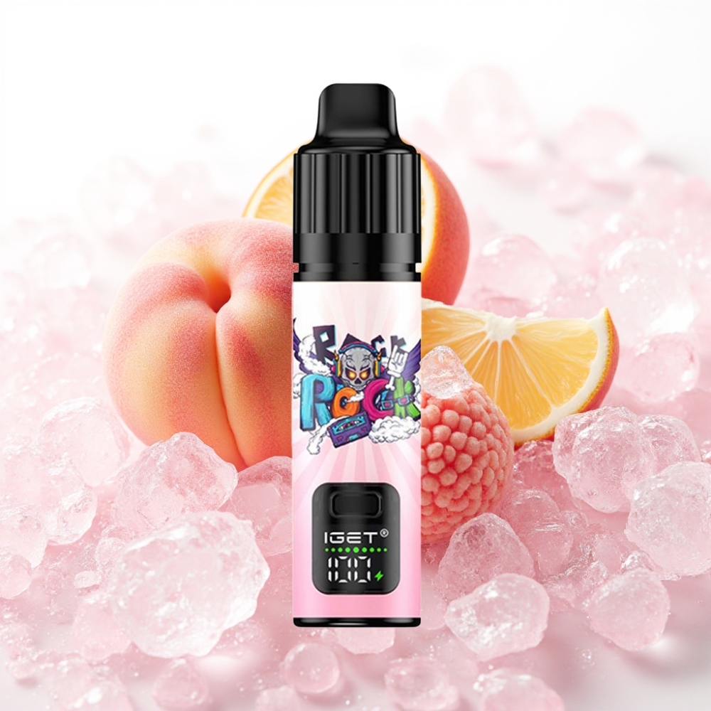 IGET BAR PLUS S3 POD 10000 Puf Dispozabilna Vape Breskva Liči Lime Led 18 ml 5% Nikotin