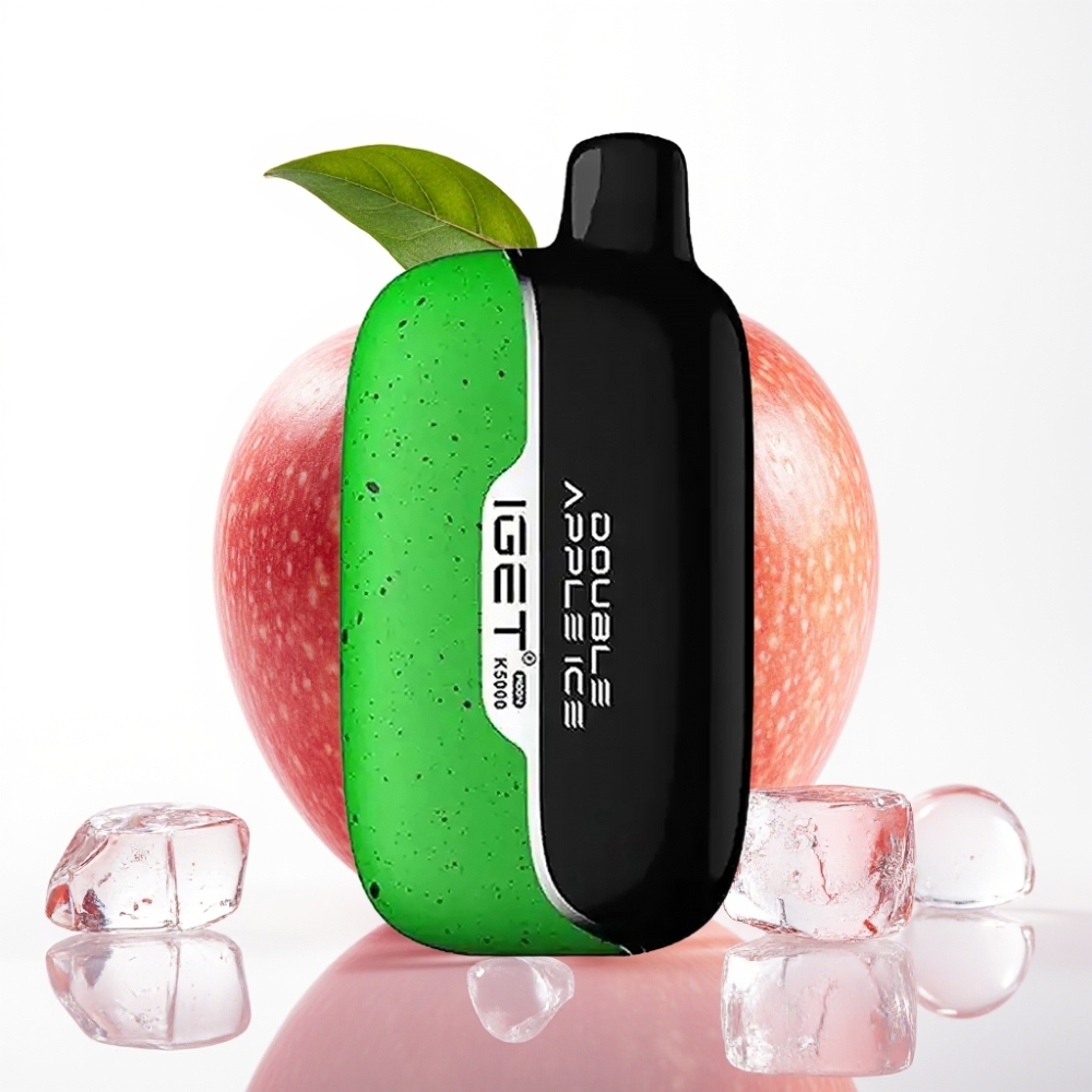 IGET Moon K5000 Puffs Dvojno Jabolko Led, 5000 Pufov, 1.35 Ohm, 81.5 g