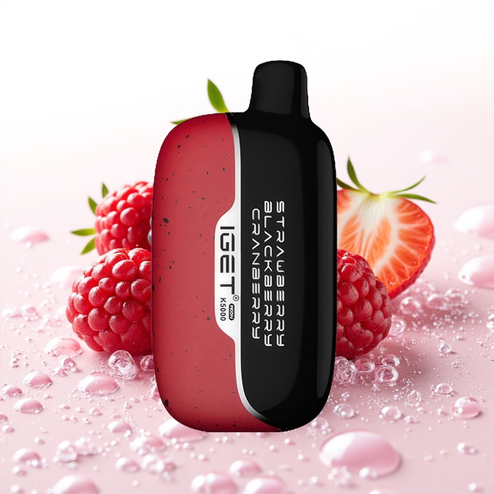 IGET Moon K5000 Puffs Enkratna E-Cigareta Jagoda, Črni Briar, Brusnica – 5000 Puffov, 1.35 Ohm