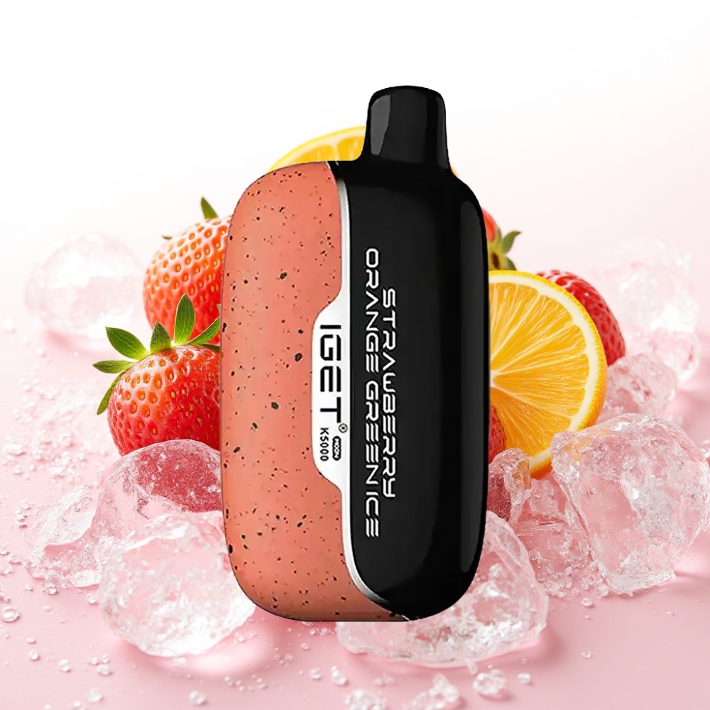 IGET Moon K5000 Puffs Enkratna E-cigareta Jagoda Oranžna Zelena Led (5000 Puffov, 1.35 Ohm, 81.5 g)