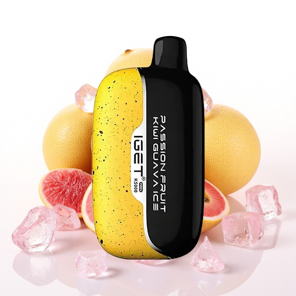 IGET Moon K5000 Puffs Enkratna E-cigareta z Okusom Pasijonke, Kivija in Guave Ice | 5000 Puffov, 1.35 Ohm