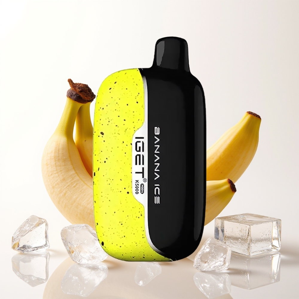 IGET Moon K5000 Puffs Enkratna Vape Banana Ice – 5000 Puffov, 1.35 Ohm Mesh Coil