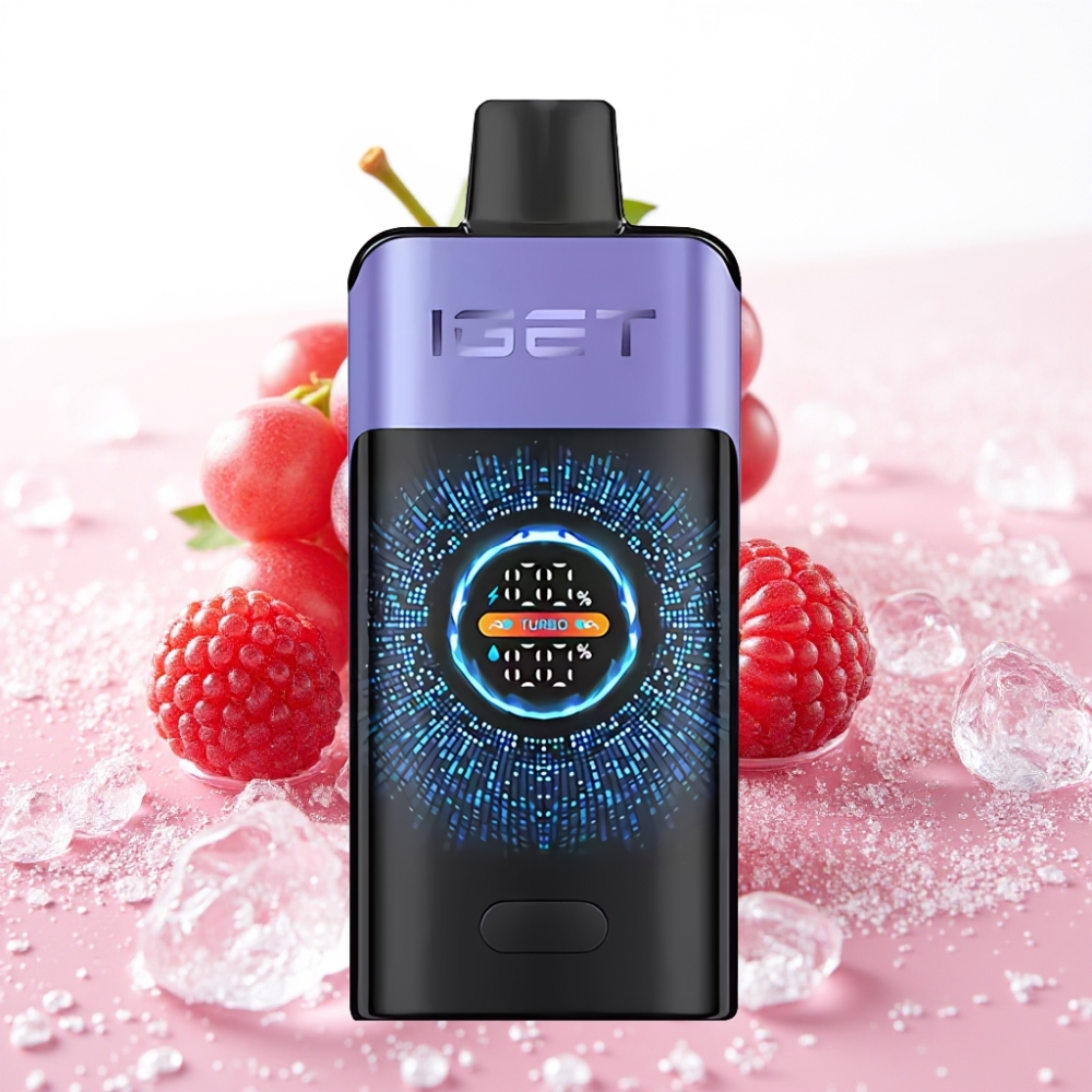 IGET ONE 12000 Puf Enkratna Vape Malina Grozdje Led, 2700 mAh, 0.6 ohm, 118.9g