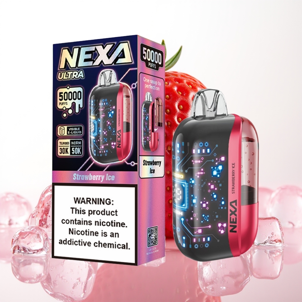 NEXA Ultra 50K Enkratna Vape Jagoda Led, 20ml, 5% Nikotina, 800mAh