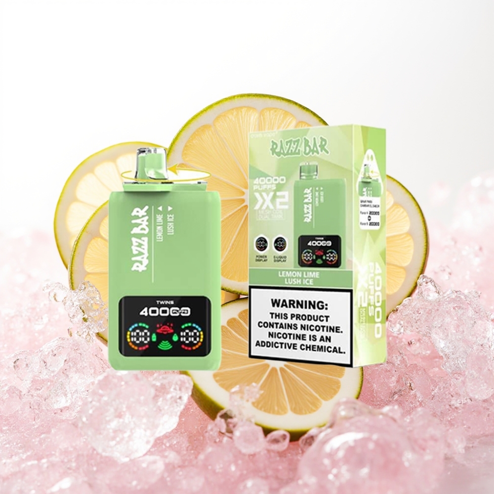 Razz Bar 40000 Puffs Disposable Vape LIMONA IN LIME & LUSH LED 1.0Ω×2, 650mAh, 2%/5%