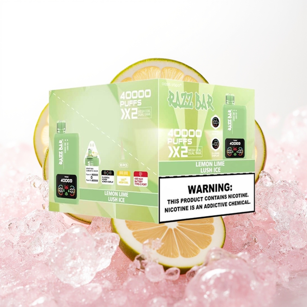 Razz Bar 40000 Puffs Disposable Vape LIMONA IN LIME & LUSH LED 1.0Ω×2, 650mAh, 2%/5%