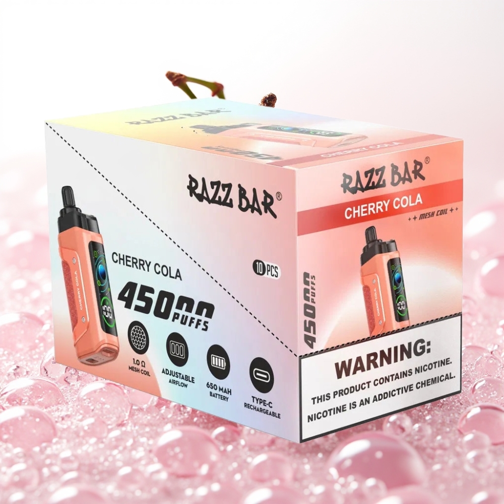 Razz Bar 45000 Puffovi Enkratna Vape Češnjeva Kola – 45000 Puffov, Type-C, 20 mg/ml