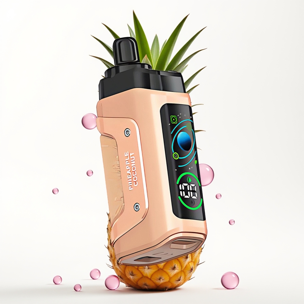 Razz Bar 45000 Puffs Disposable Vape Ananas Kokos, 1.0 Ohm, Nastavljiv Pretok Zraka, 650 mAh