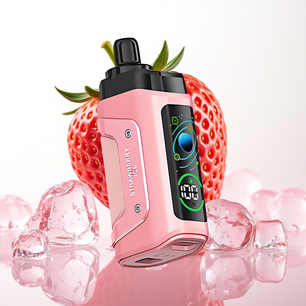 Razz Bar 45000 Puffs Disposable Vape Jagoda Led, 1.0 Ohm, Nastavljiv Pretok Zraka, 650 mAh