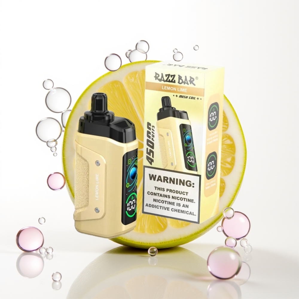 Razz Bar 45000 Puffs Enkratna Vape Limeta & Malina, 20 mg/ml, 1.0 Ohm Mesh, Type-C