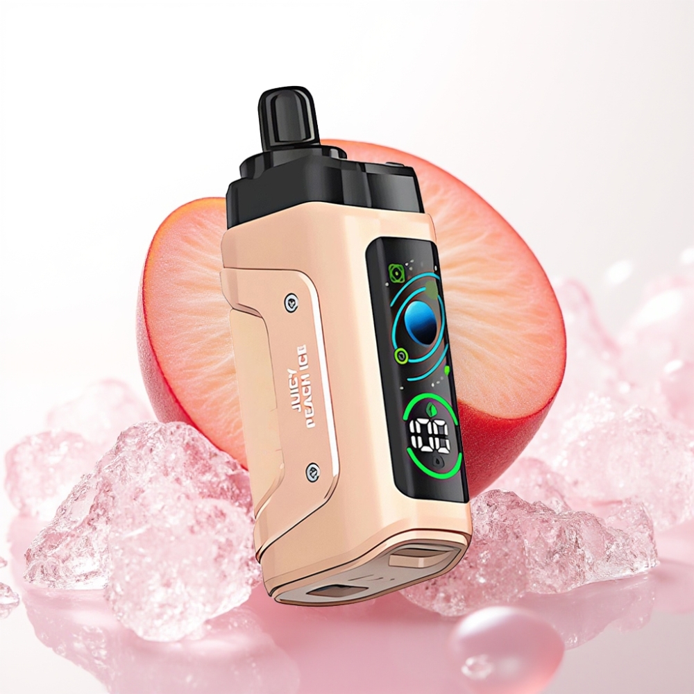 Razz Bar 45000 Puffs Enkratna Vape Soknato Breskvasti Led, 1.0 Ohm, Nastavljiv Pretok Zraka, 650 mAh