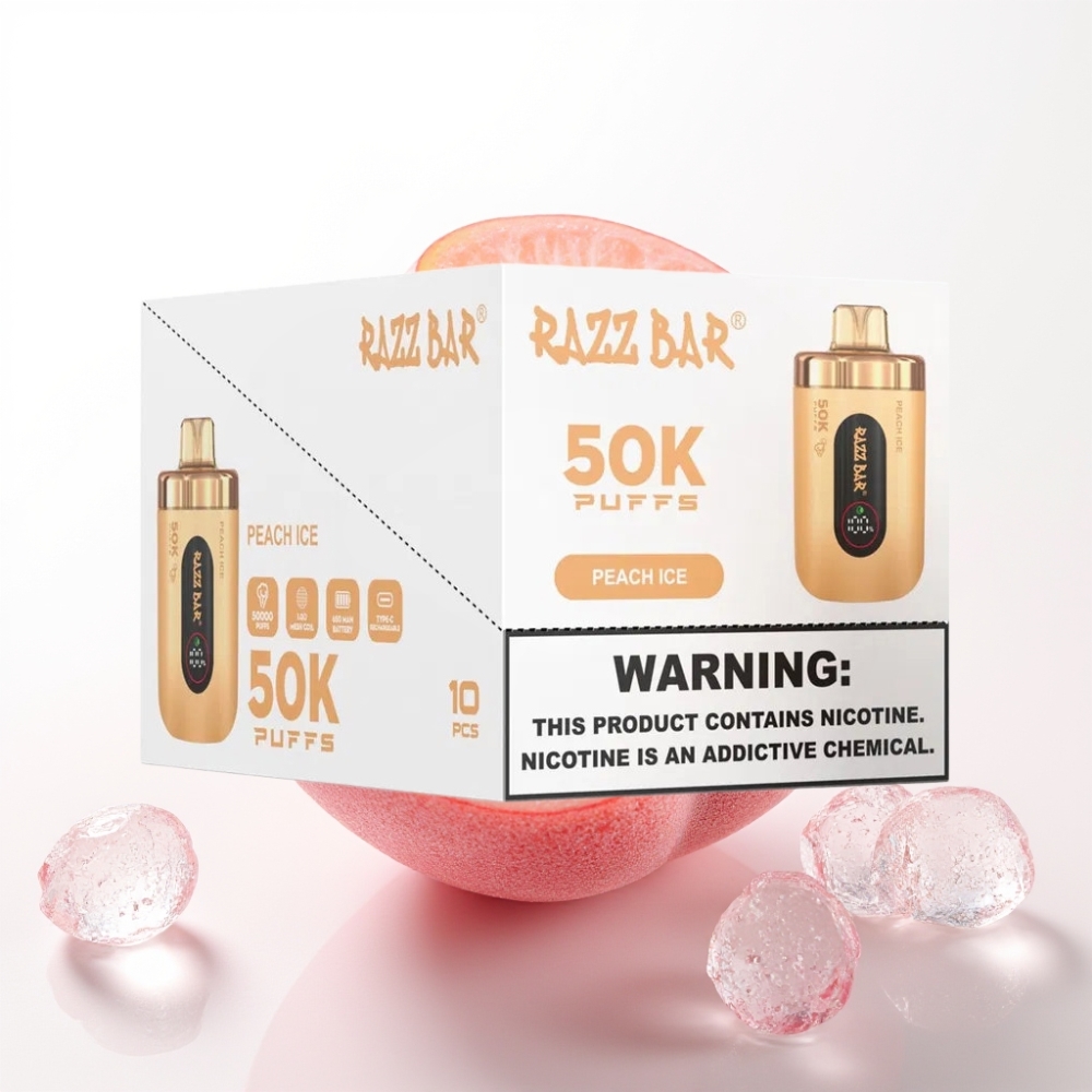 Razz Bar 50K Puffs Disposable Vape Brestanica Led, 50000 Puffov, 1.0 Ohm, Type-C