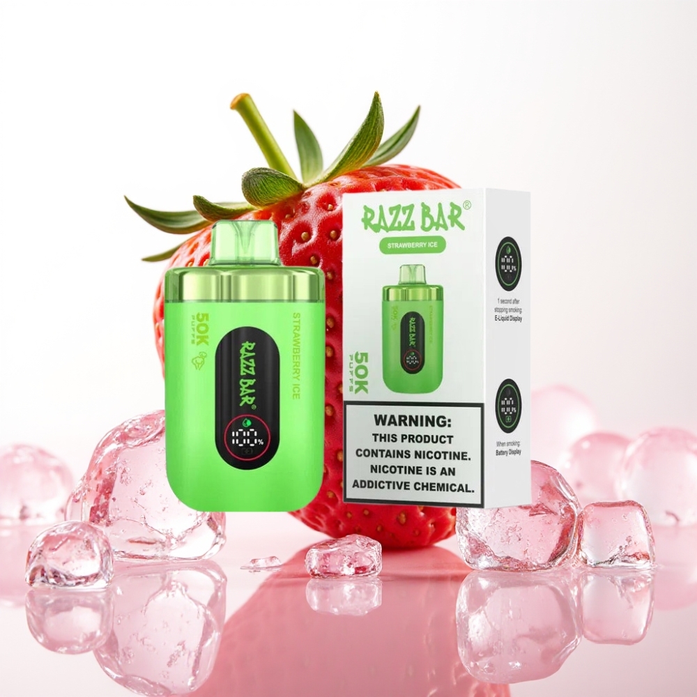 Razz Bar 50K Puffs Disposable Vape Jagoda Led | 50000 Puffov, 1.0 Ohm, Type-C
