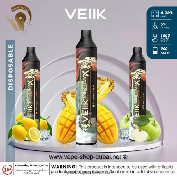 VEIIK Vape Ljubljana 2844NT42 mango liči | VEIIK Micko MAX vape za enkratno uporabo 1500 vpihov